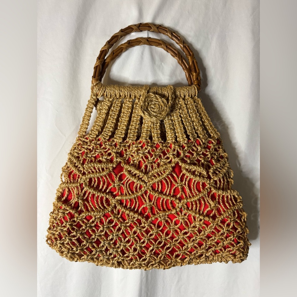 Vintage braided rope handbag